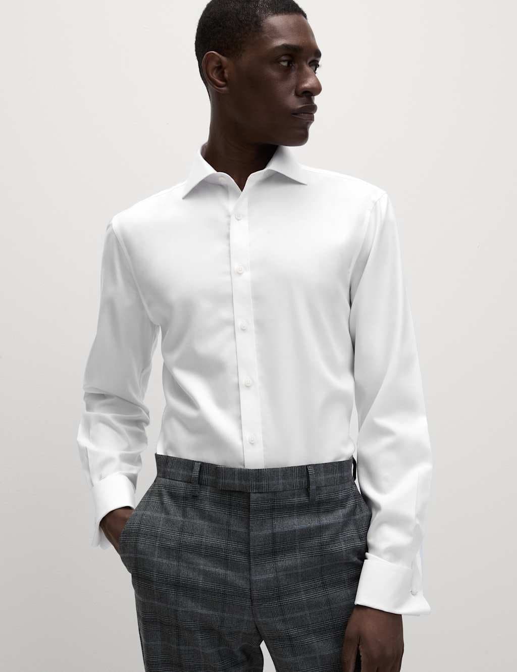 Marks & Spencer M&S White Regular Fit Non Iron Pure Cotton Shirt