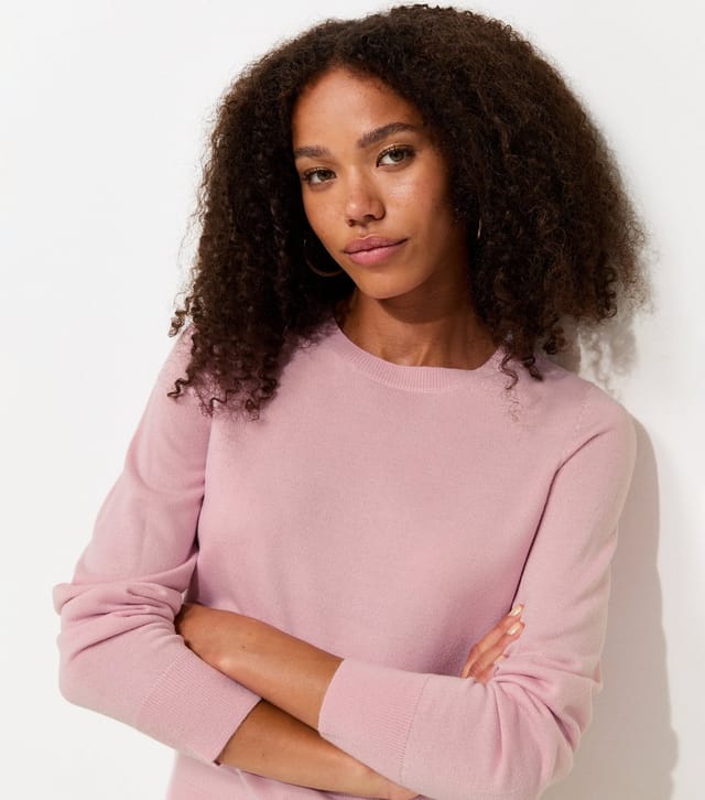 New Look Women's Light Pink Knitted Round Neck Jumper New Look - 2