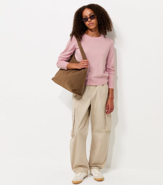 New Look Women's Light Pink Knitted Round Neck Jumper New Look - 3