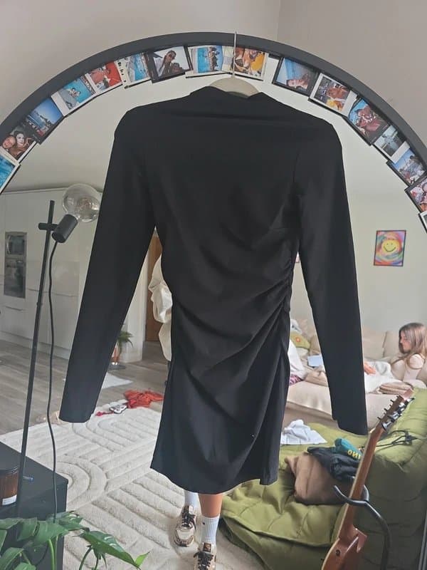 Bershka Bershka mini black long sleeve dress size Small