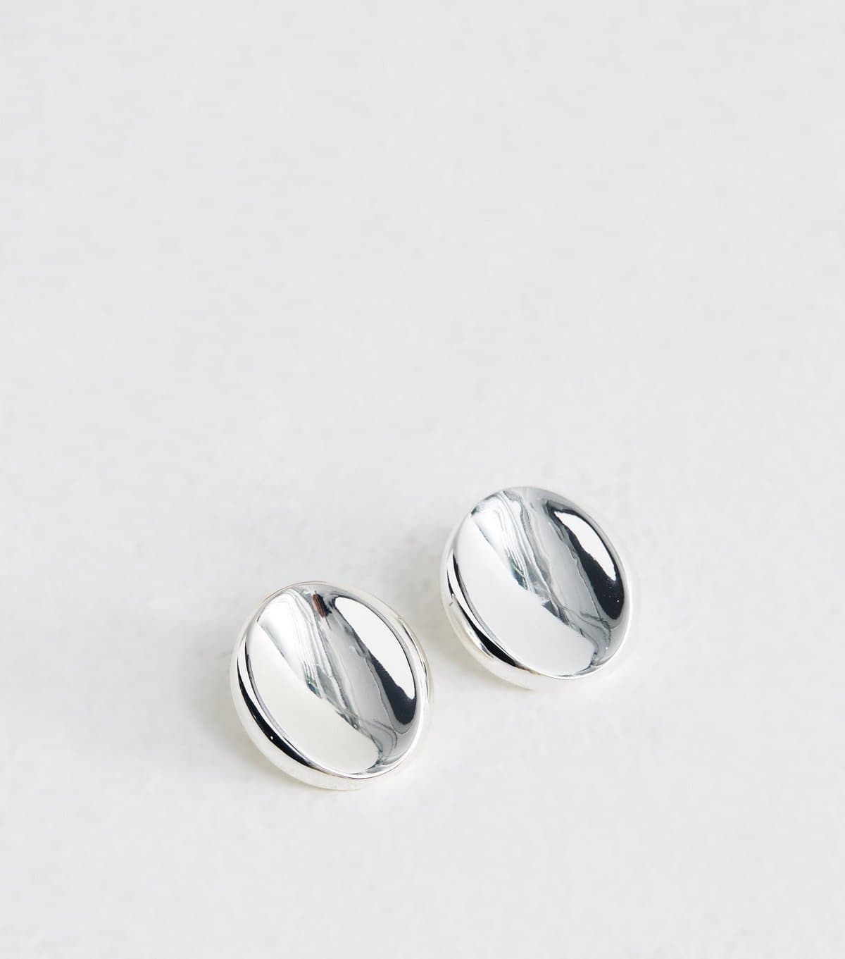 New Look Silver Tone Sleek Circle Stud Earrings New Look