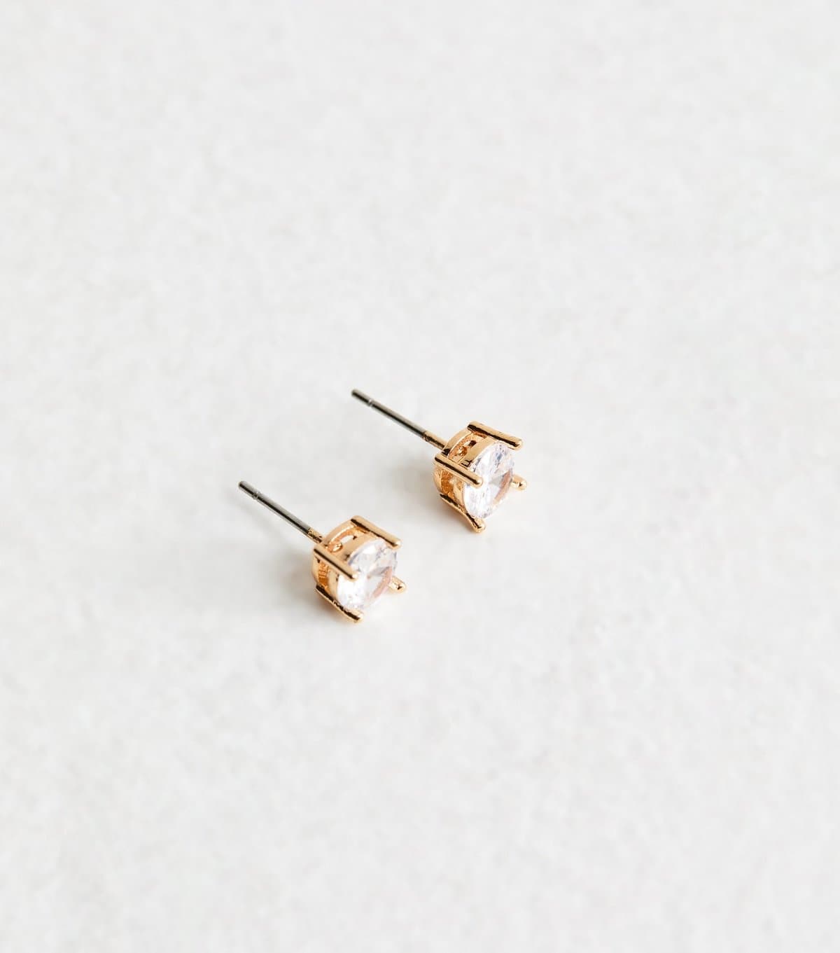 New Look Gold Tone Diamante Encrusted Square Neck Stud Earrings New Look