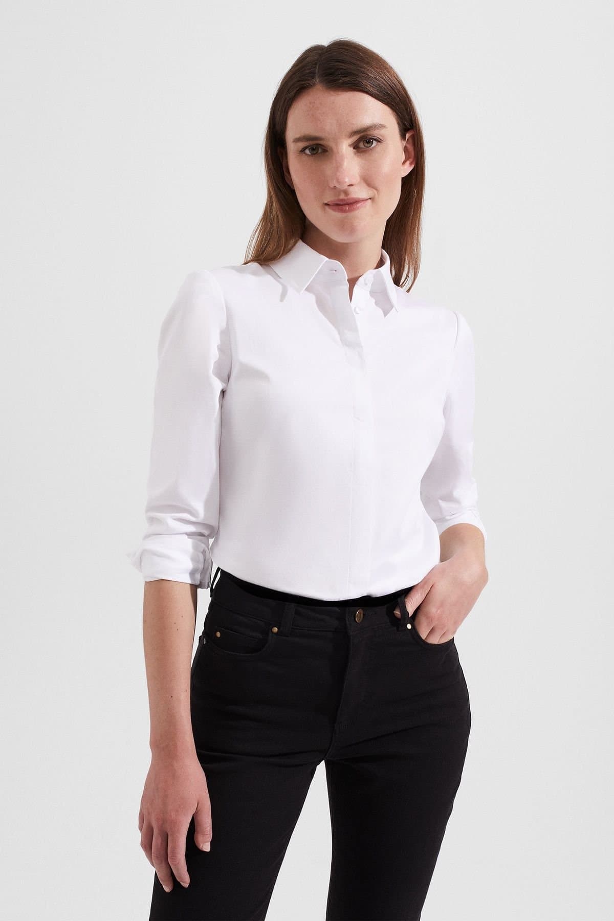 Hobbs London Hobbs London Cool White Long Sleeve Shirt