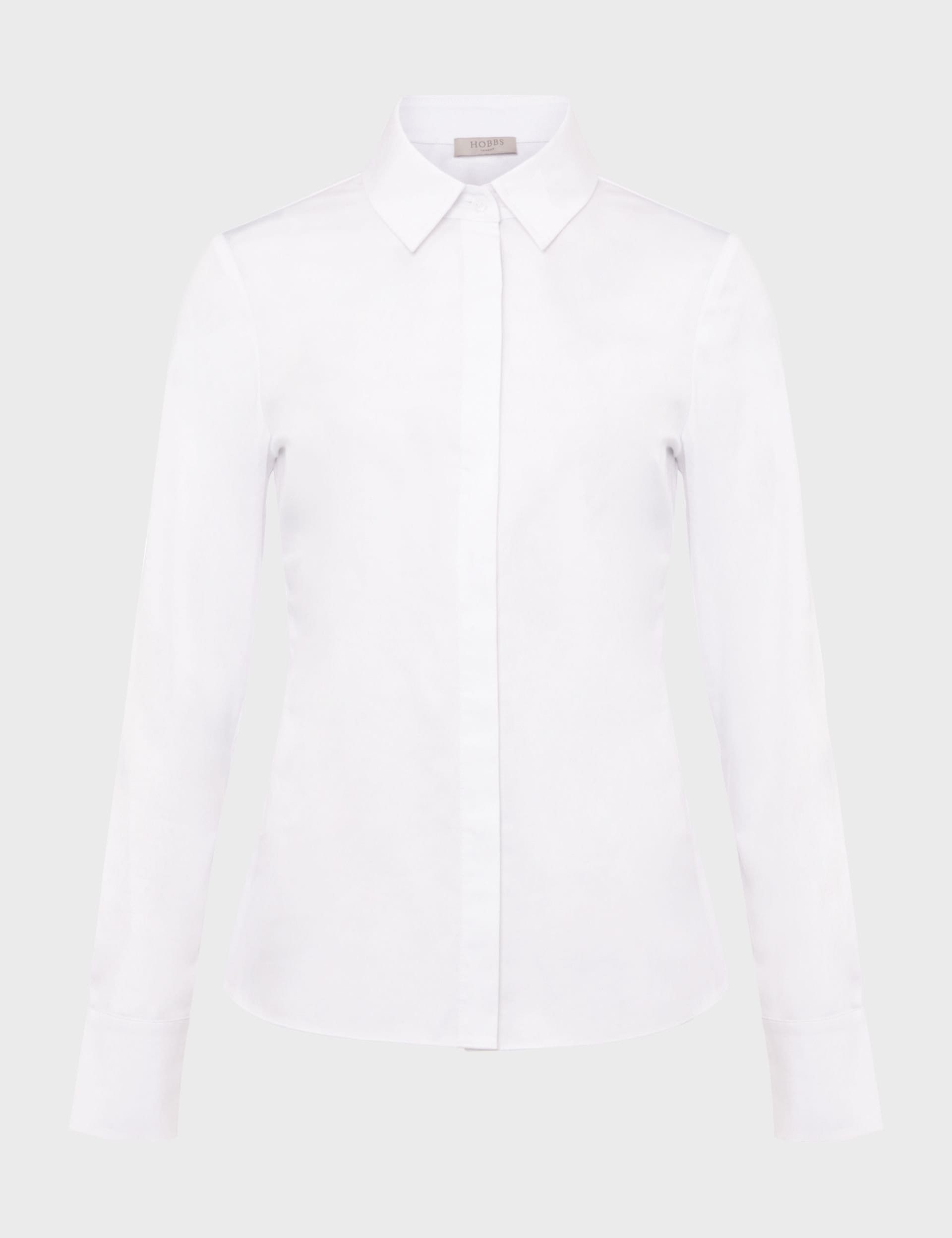 Hobbs London Hobbs London Women's Victoria Long Sleeve Shirt in Cool White - 2