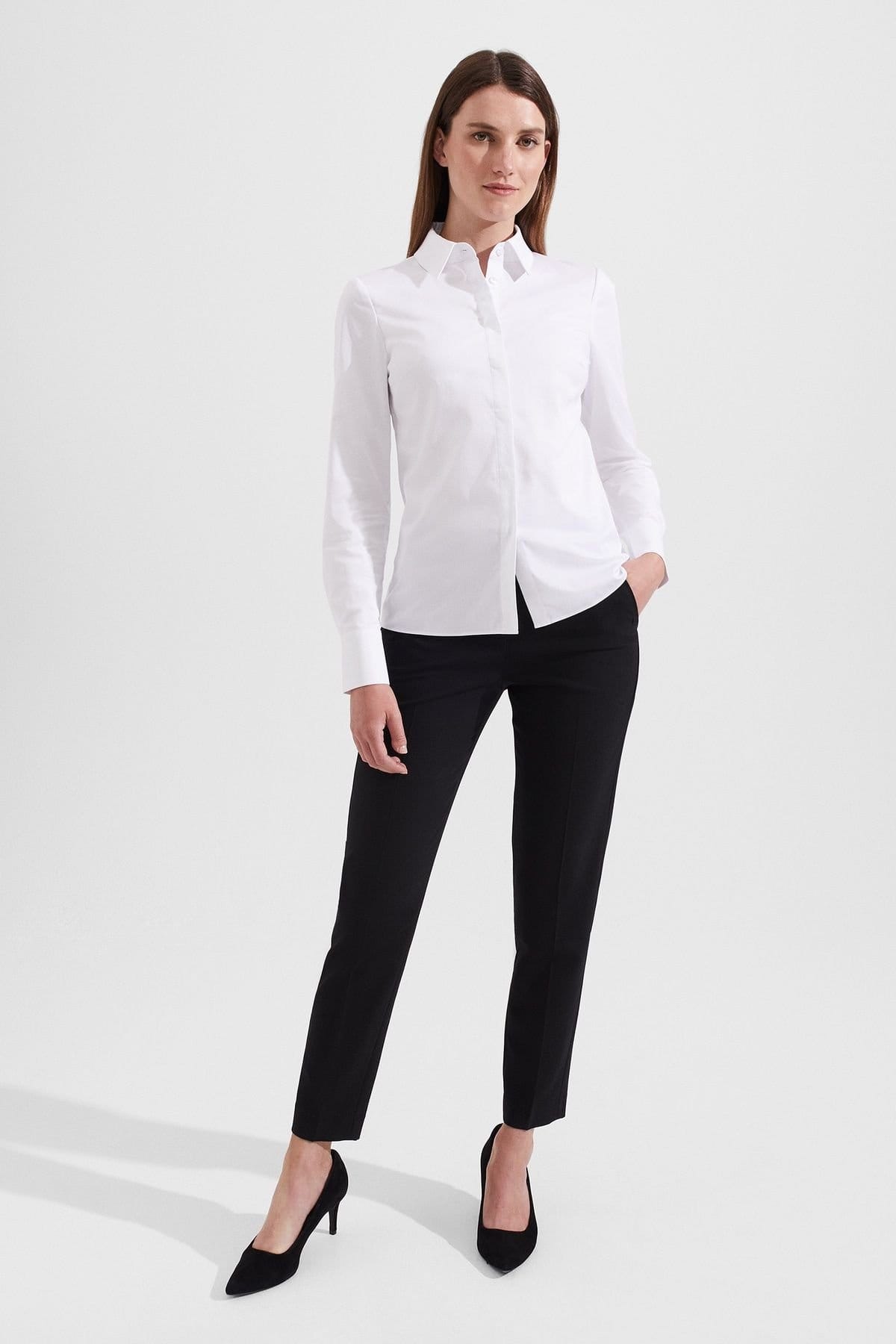 Hobbs London Hobbs London Women's Victoria Long Sleeve Shirt in Cool White - 3