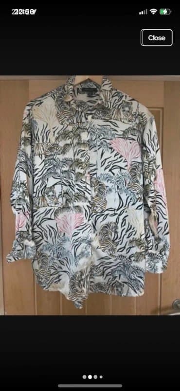 New Look Women’s Vintage Silk Tiger Shirt, Size: Small
