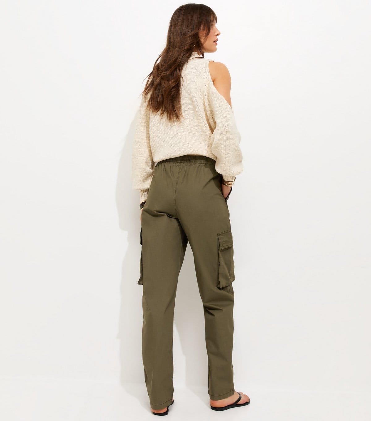 New Look Women's Tall Dark Khaki Cotton Utility Cargo Trousers New Look - 4