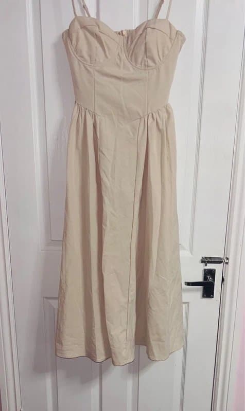 Shein Shein plunge corset maxi dress hen do wedding party holiday 12 same day post