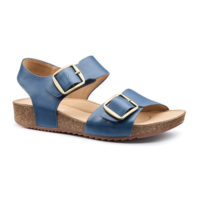 Hotter Hotter Women's Wide Fit 'Tourist II' Cork-Wedge Sandals in Mid Blue - 2