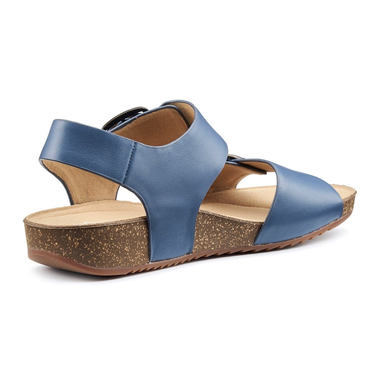 Hotter Hotter Women's Wide Fit 'Tourist II' Cork-Wedge Sandals in Mid Blue - 4