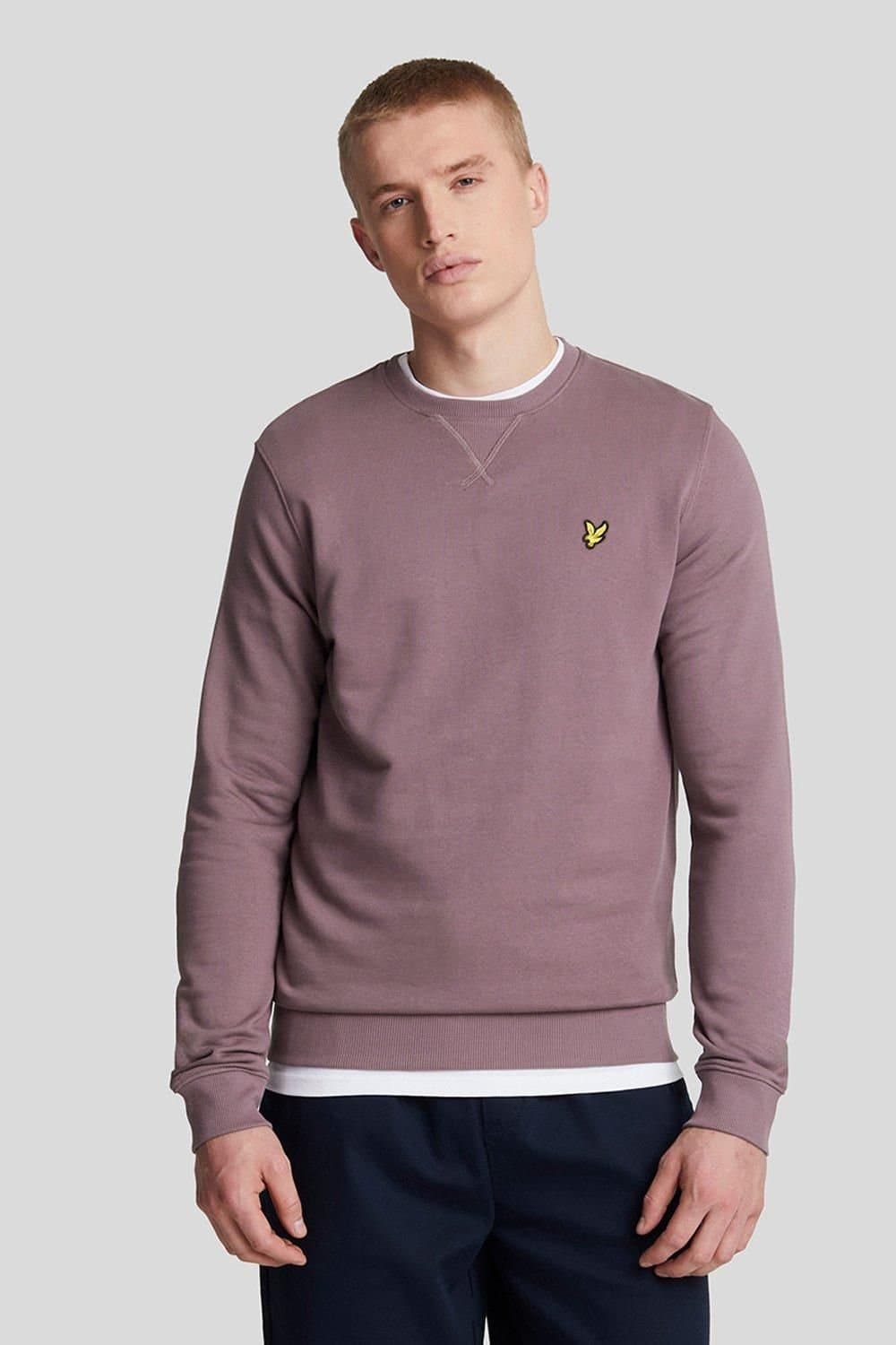 Lyle & Scott Lyle & Scott Men's CREW NECK SWEATSHIRT HIGHLAND MAUVE in Pink