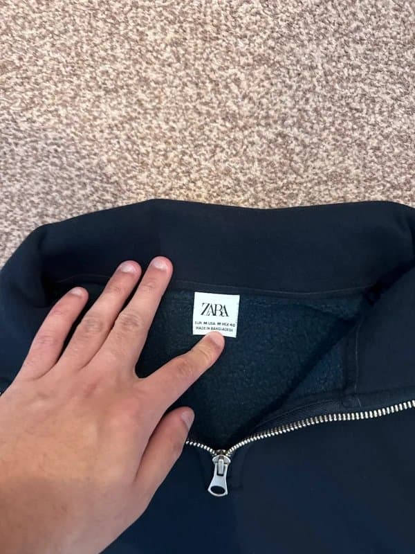 Zara Zara Quarter Zip - Navy - M