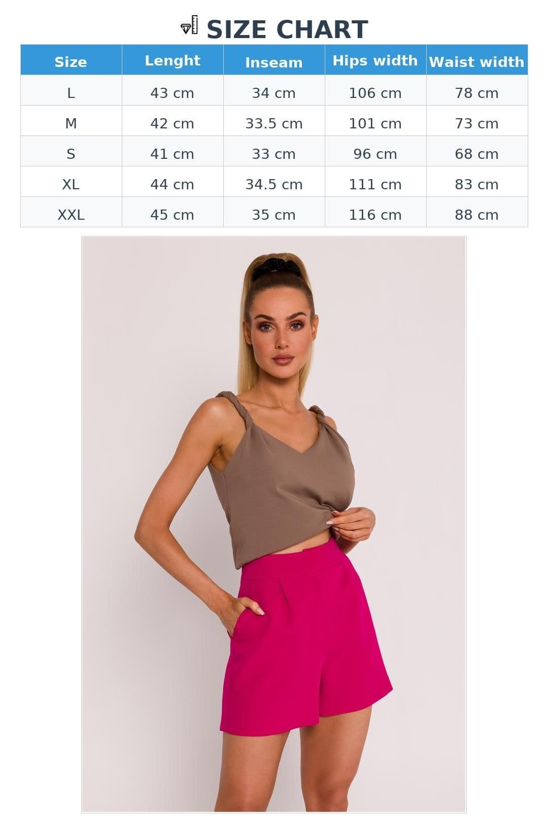 Love Lace Love Lace Women's Polish Padded Tailored Shorts with Side Pockets in Pink - 4