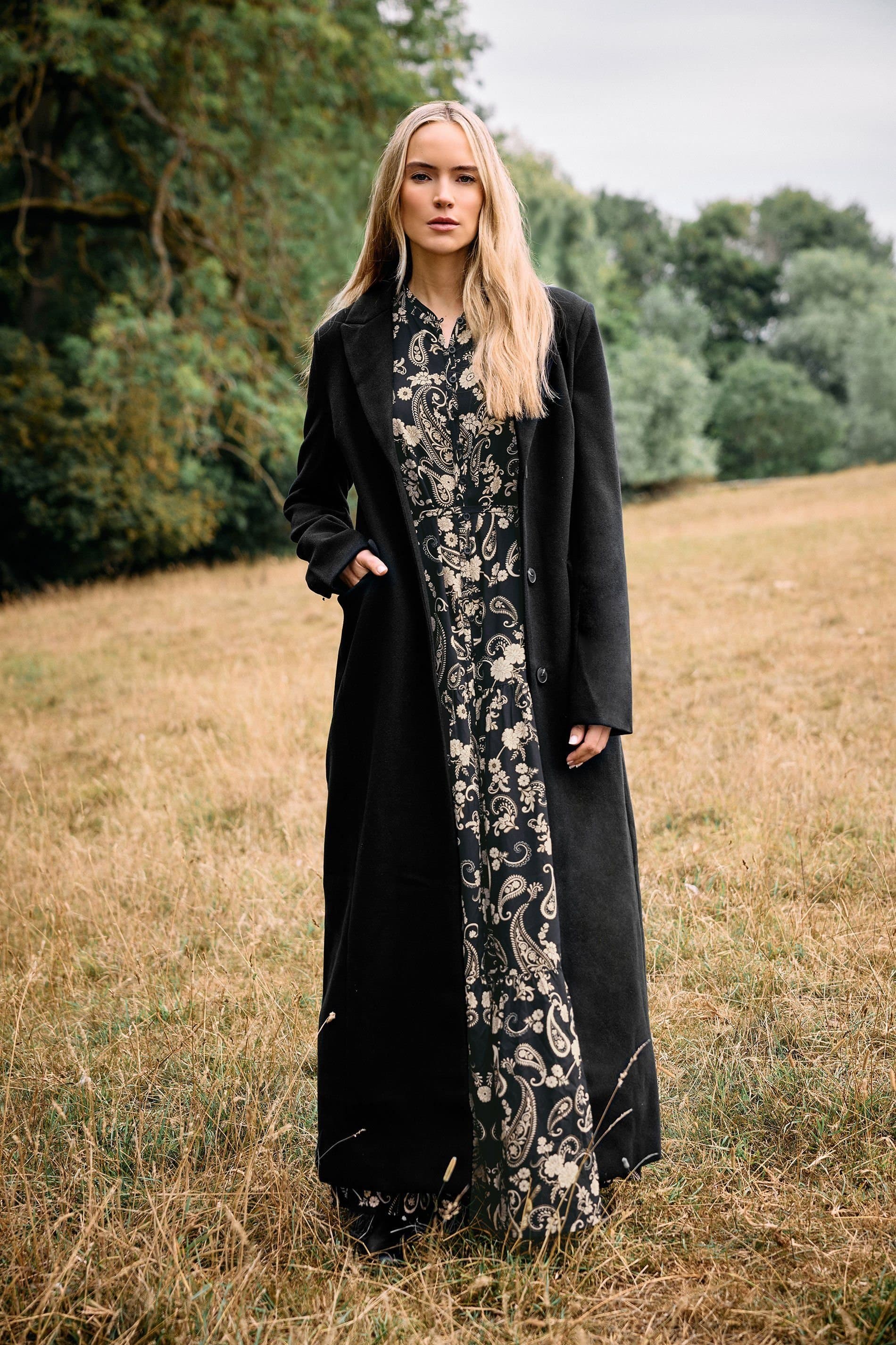 Long Tall Sally Long Tall Sally Women's Tall Formal Maxi Coat in Black