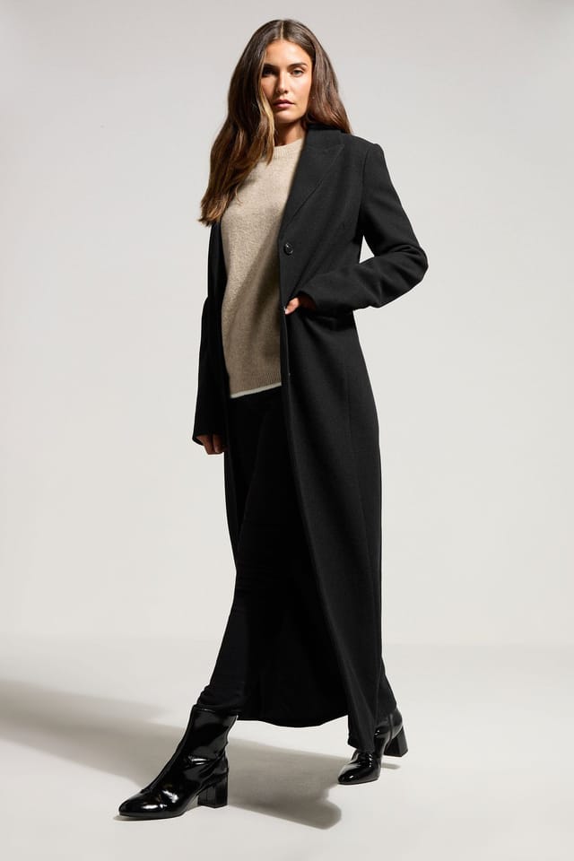 Long Tall Sally Long Tall Sally Women's Tall Formal Maxi Coat in Black - 3