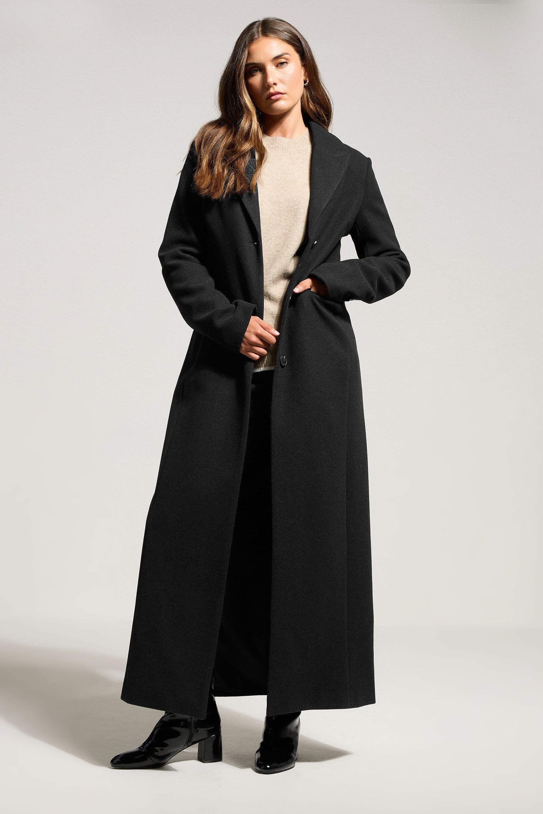 Long Tall Sally Long Tall Sally Women's Tall Formal Maxi Coat in Black - 4