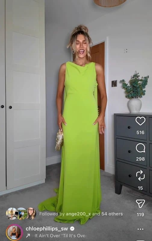 Coast Coast Lime Green Chiffon Maxi Dress
