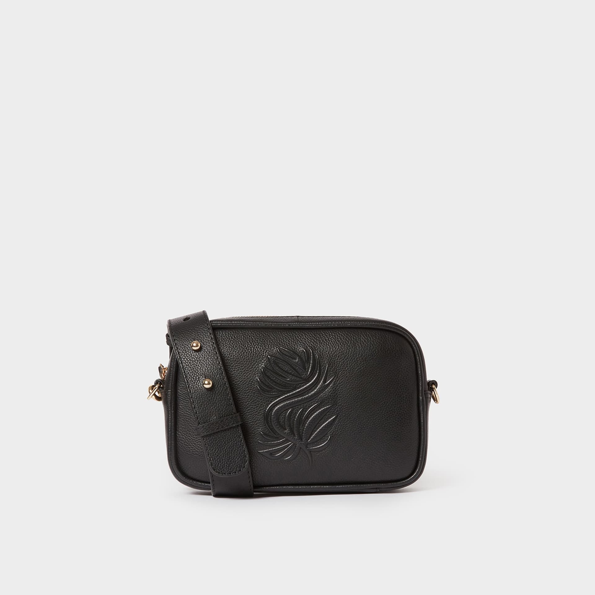 OSPREY LONDON OSPREY LONDON Women's The Luxe Roma Leather Crossbody Bag in Black