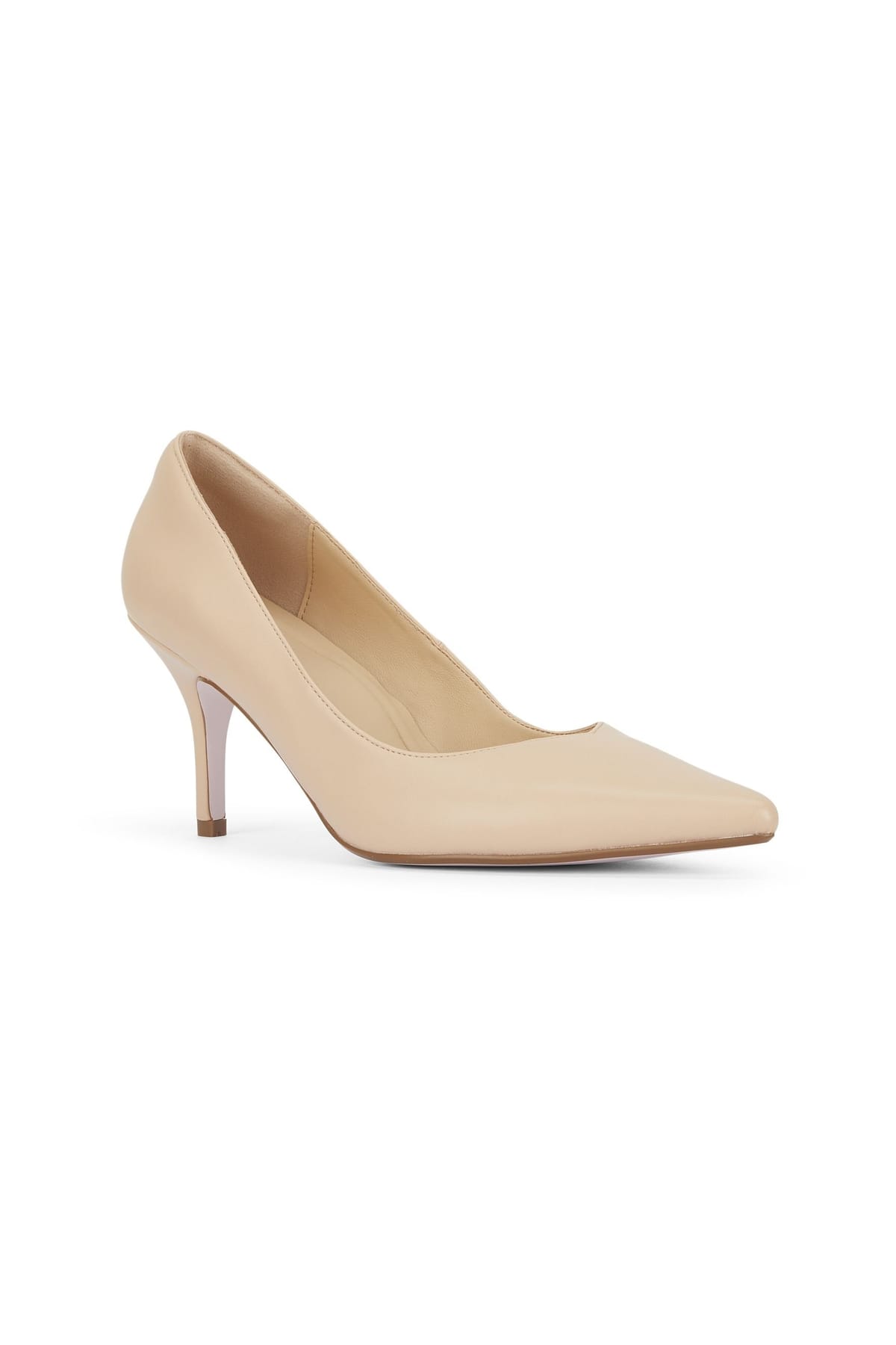 MALOW LONDON MALOW LONDON Women's Olivia Court Shoes PU/Patent Pointed Toe Stiletto Slip On Heels in Nude - 1