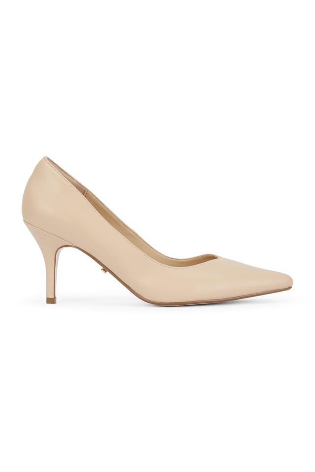 MALOW LONDON MALOW LONDON Women's Olivia Court Shoes PU/Patent Pointed Toe Stiletto Slip On Heels in Nude - 2