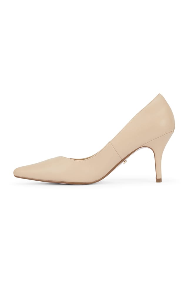 MALOW LONDON MALOW LONDON Women's Olivia Court Shoes PU/Patent Pointed Toe Stiletto Slip On Heels in Nude - 3