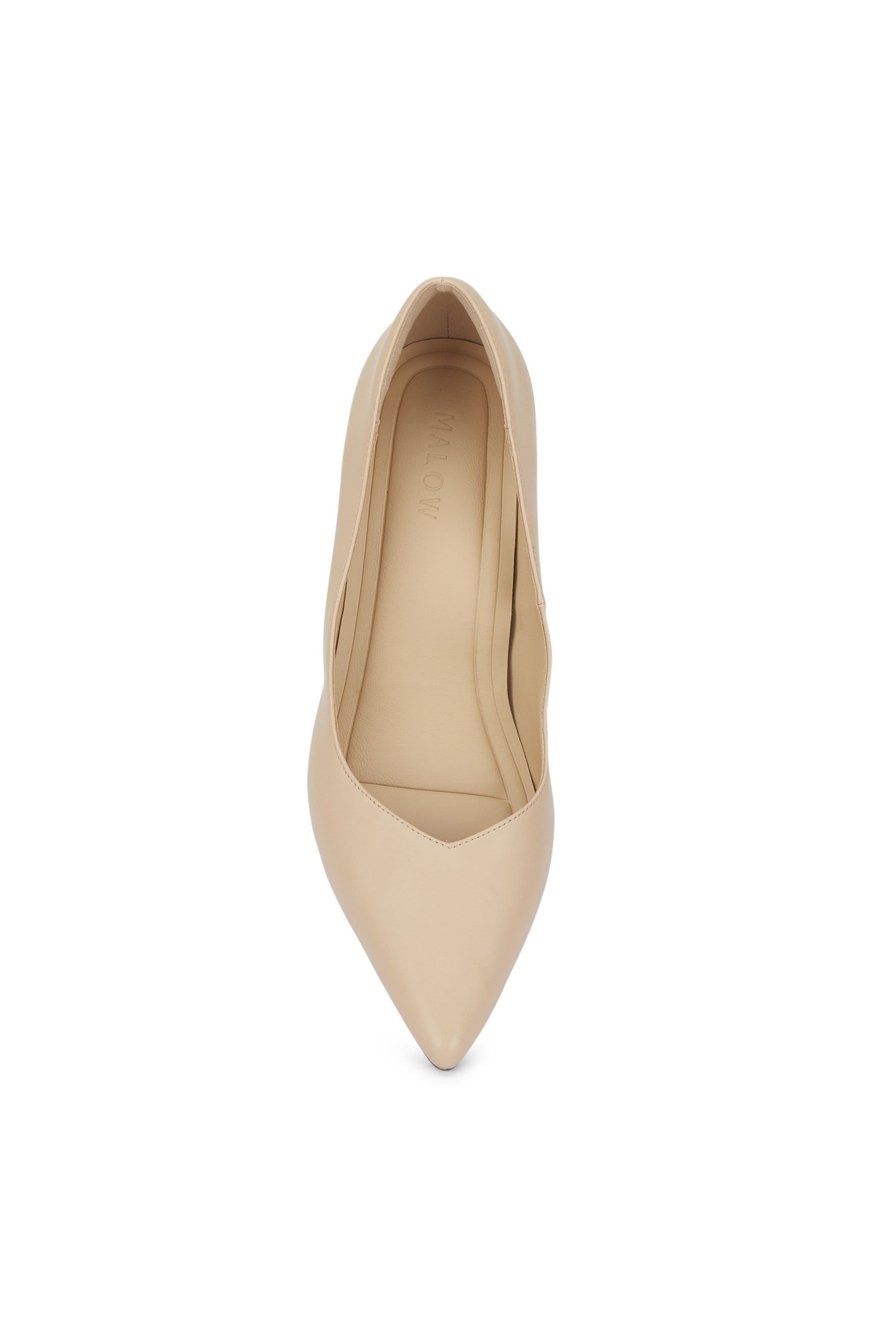 MALOW LONDON MALOW LONDON Women's Olivia Court Shoes PU/Patent Pointed Toe Stiletto Slip On Heels in Nude - 4