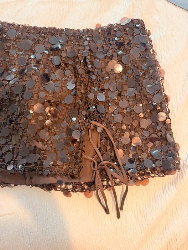 Bershka Bershka brown sequin mini skirt