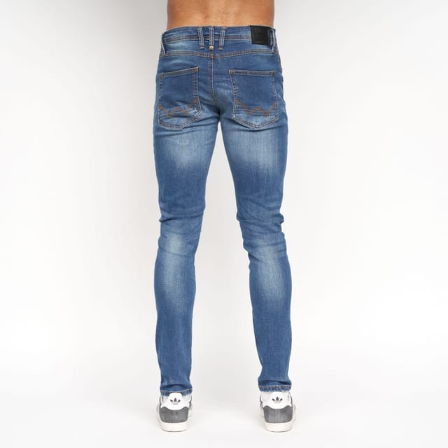 Duck&Cover Duck&Cover Tranfold Men's Slim-Fit Distressed Denim Jeans in Mid Blue - 2