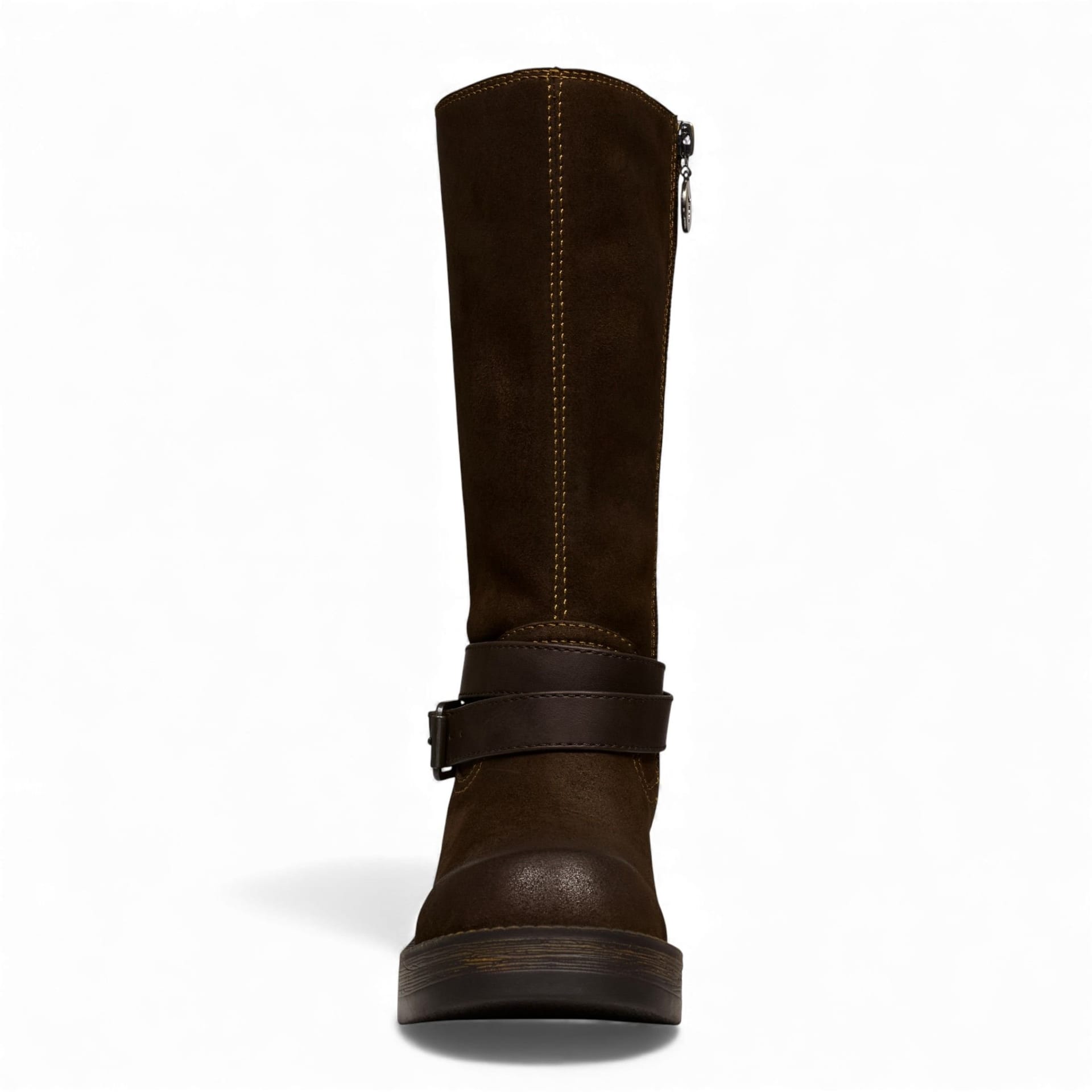 Windsor Smith Windsor Smith Women's Suede Leather Mid-Calf High Western Riding Cowboy Boots - Gotcha in Brown - 4