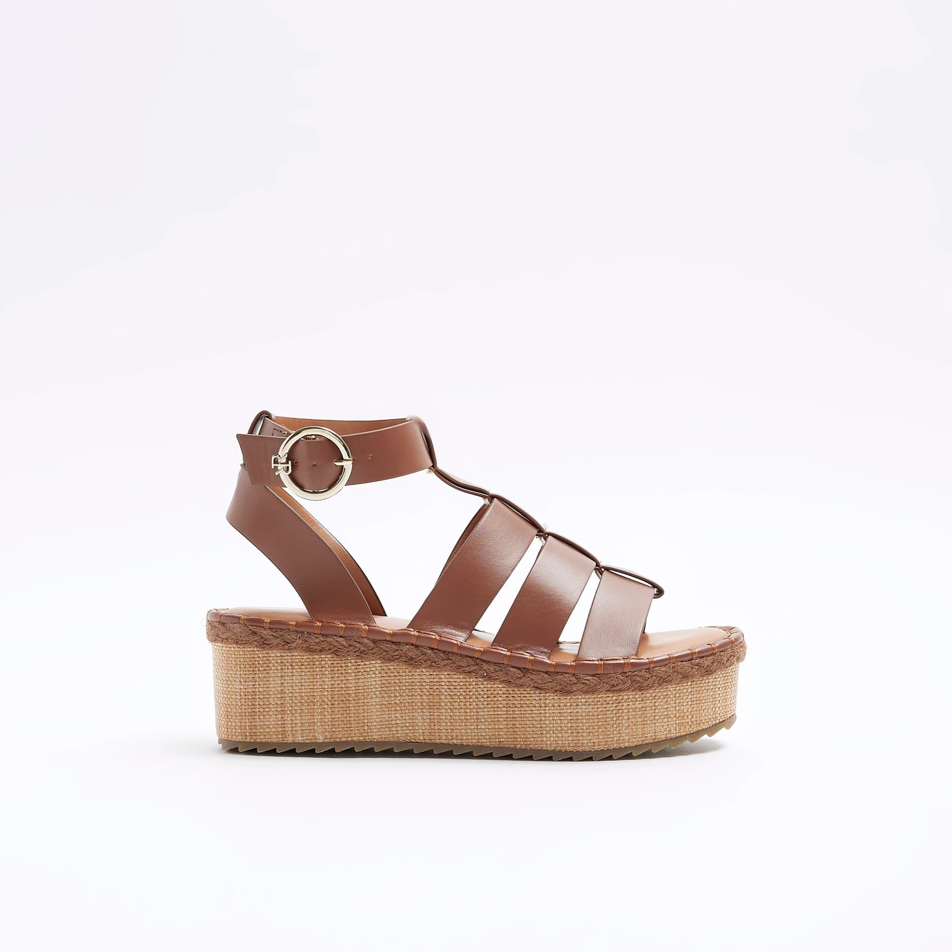 River Island River Island Womens Brown Gladiator Flatform Sandals