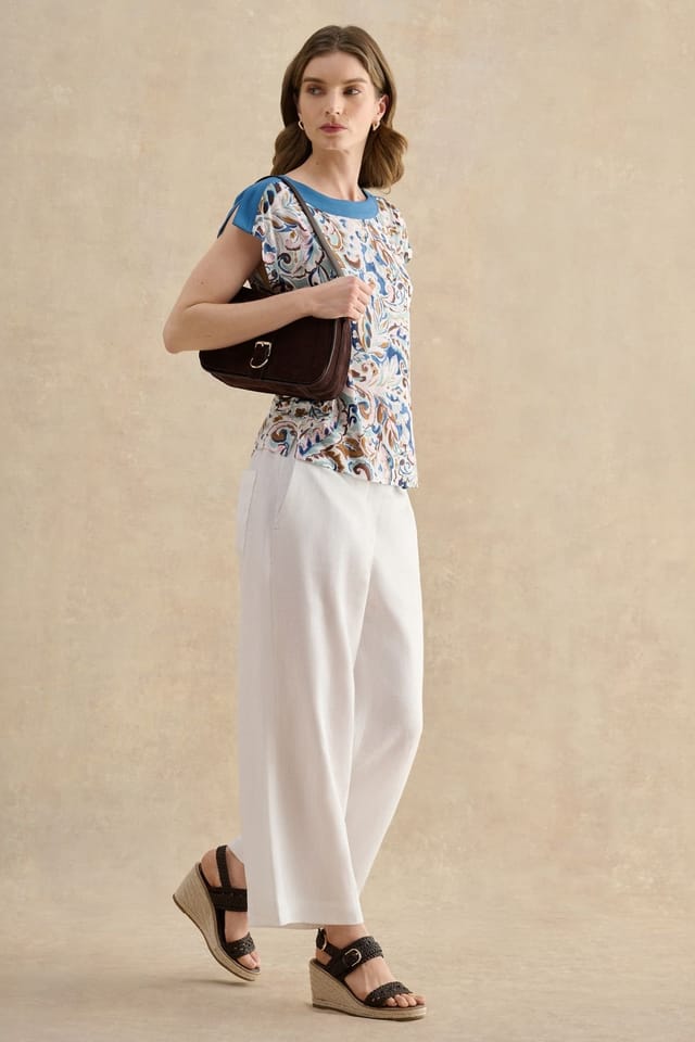 Hobbs London Hobbs London Women's Viviana Printed Top in Cobalt - 3