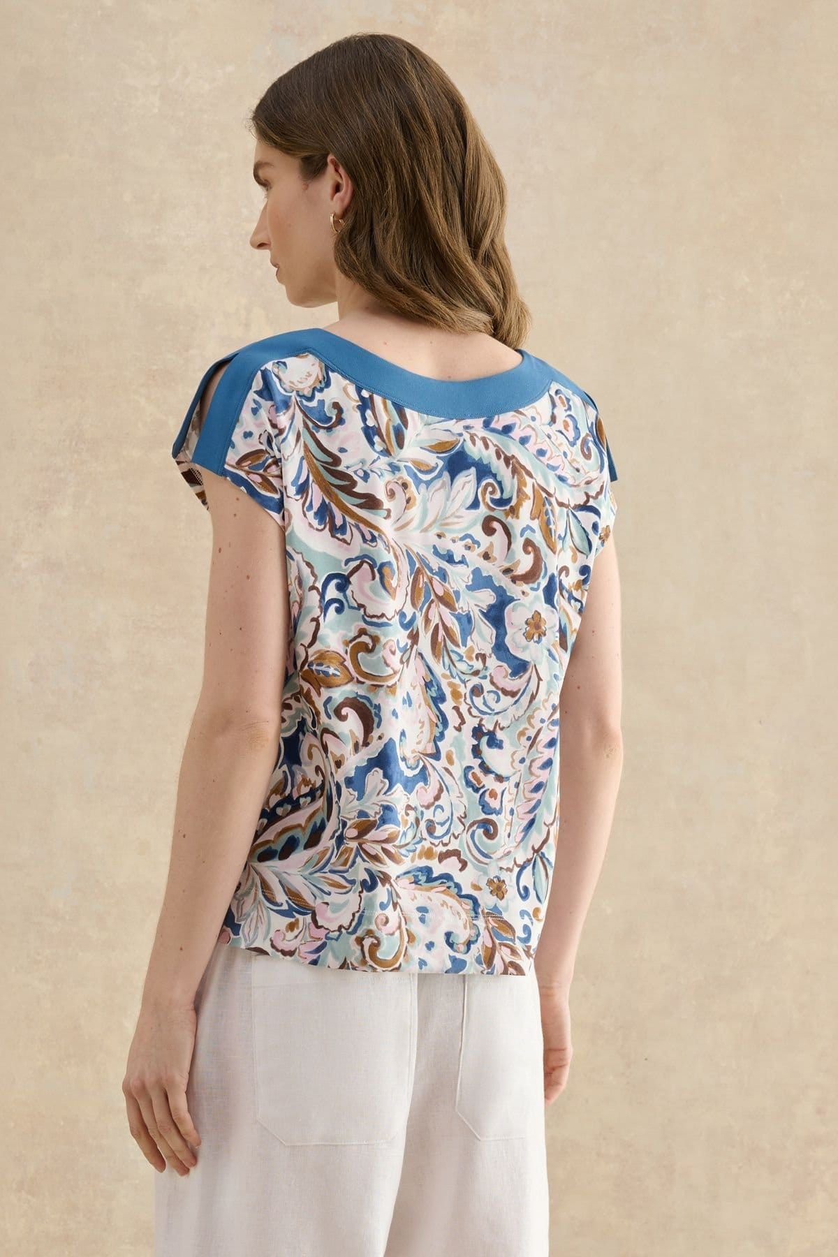 Hobbs London Hobbs London Women's Viviana Printed Top in Cobalt - 4