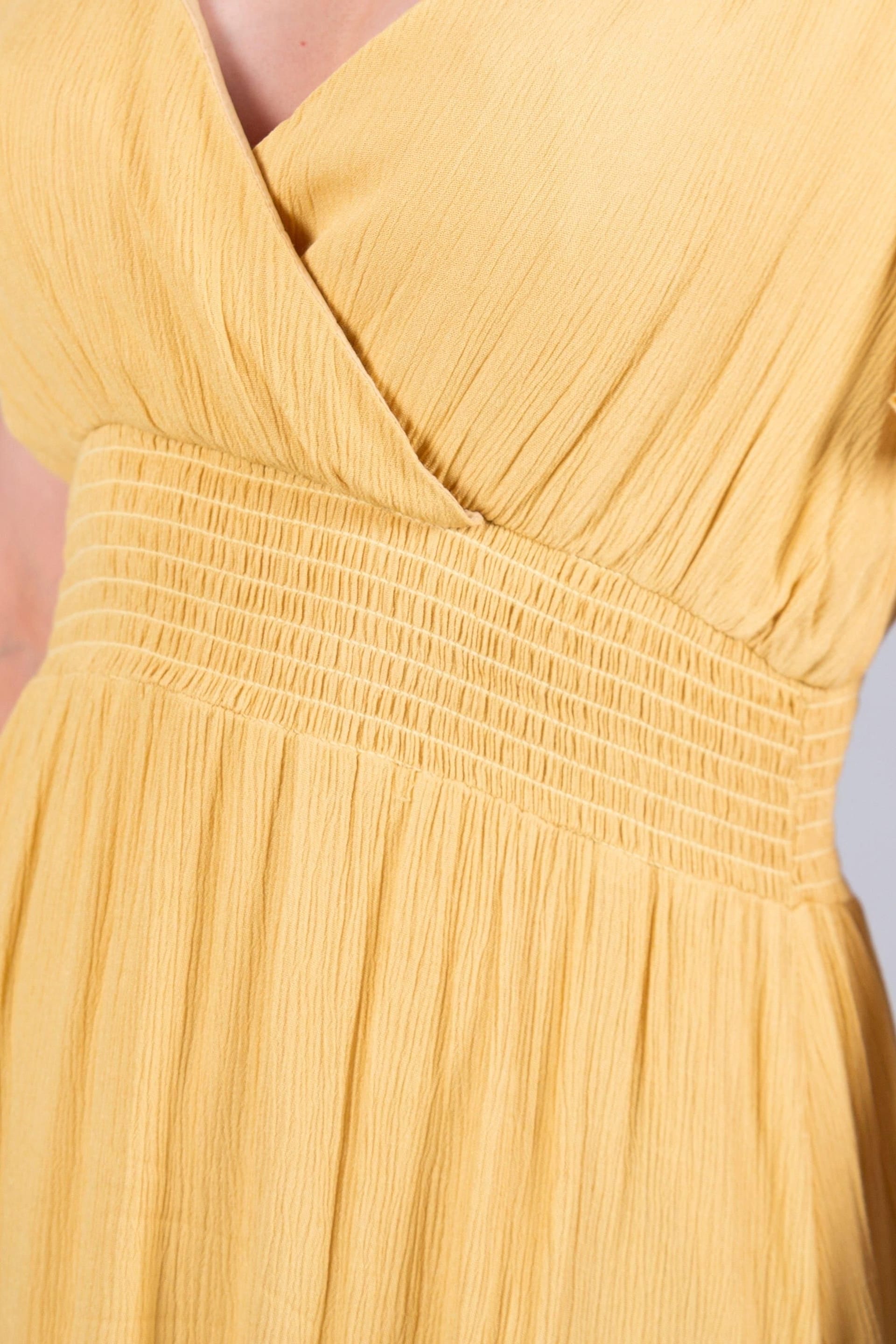 SOLO SOLO Women's Wrap Smock Dress in Mustard - 4