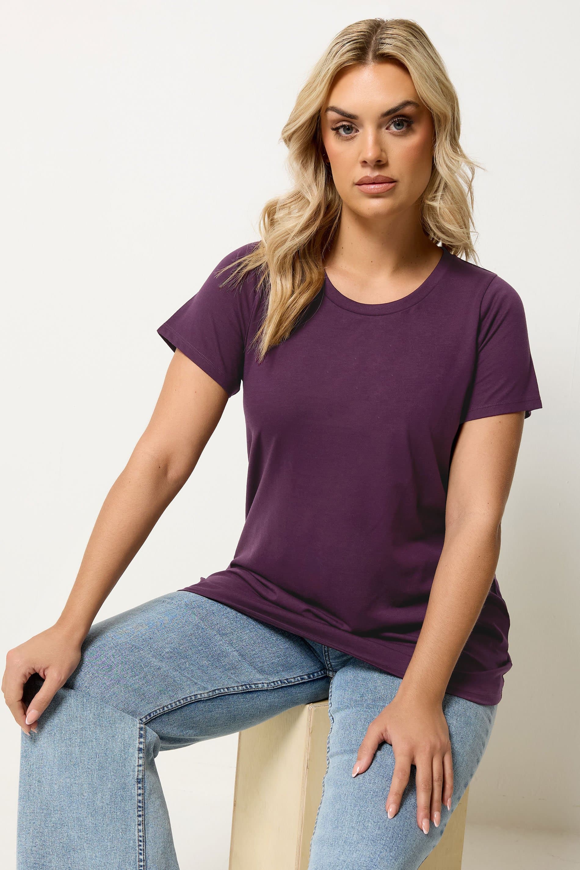 Yours Plus Size Dark Purple Core Tshirt