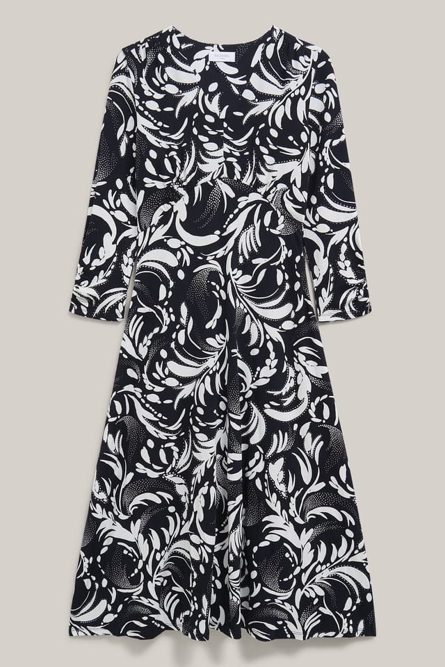 Hobbs London Hobbs London Women's Deborah Printed Jersey Midi Dress in Navy - 2