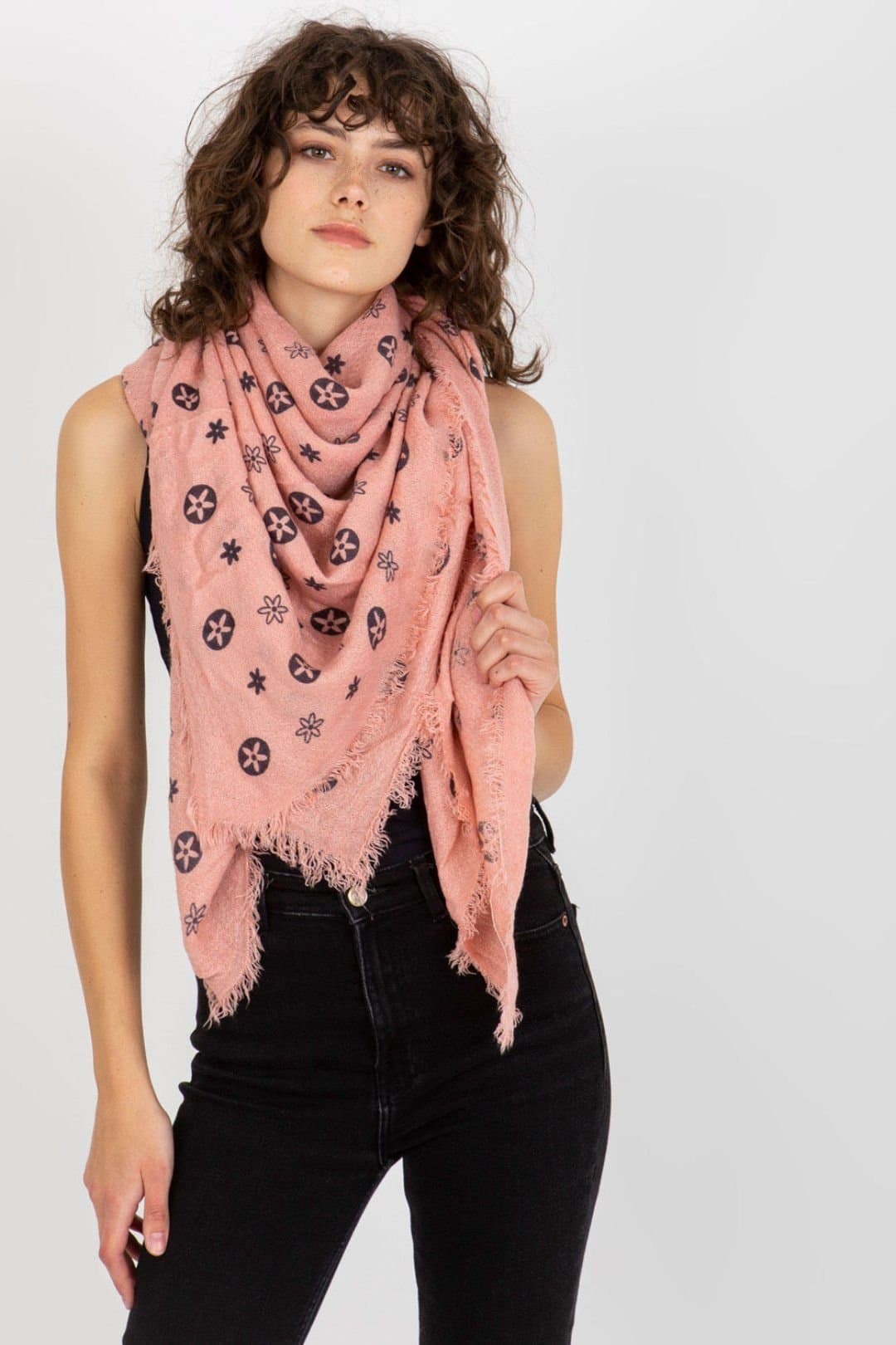 Love Lace Love Lace Pink Geometric Pattern Neckerchief Sling Scarf
