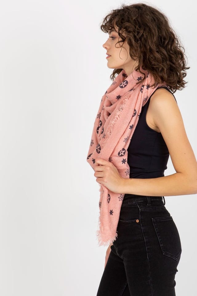 Love Lace Love Lace Women's Neckerchief Style Sling Scarf with Bold Geometric Pattern Square in Pink - 2