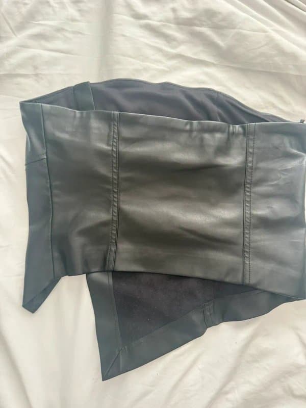Bershka Black leather asymmetric top