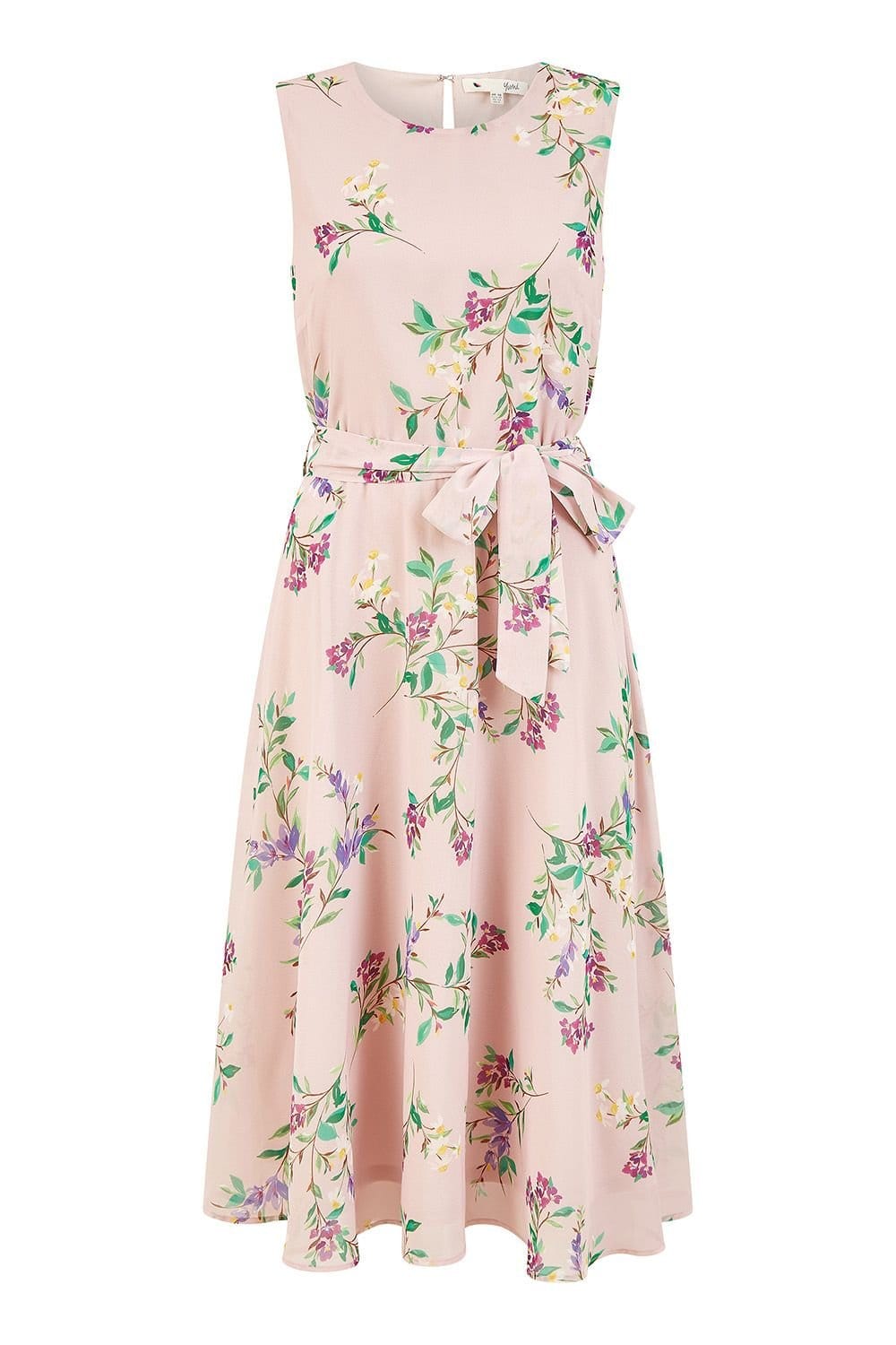 Yumi Yumi Women's Floral Print Midi Skater Dress in Pink - 4