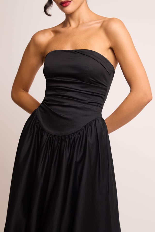 Jaded Rose Jaded Rose Women's Leena Black Bandeau Fold Gown Maxi Dress - 3