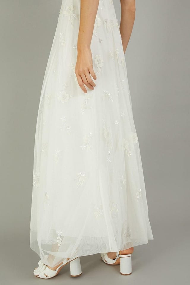 Monsoon Monsoon Women's Caroline Embellished Bridal Dress Ivory - 3