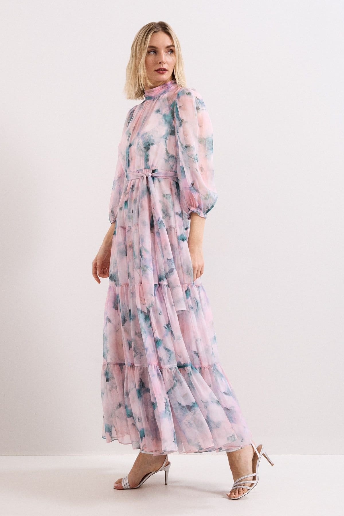 Phase Eight Pale Pink Floral Maxi Dress