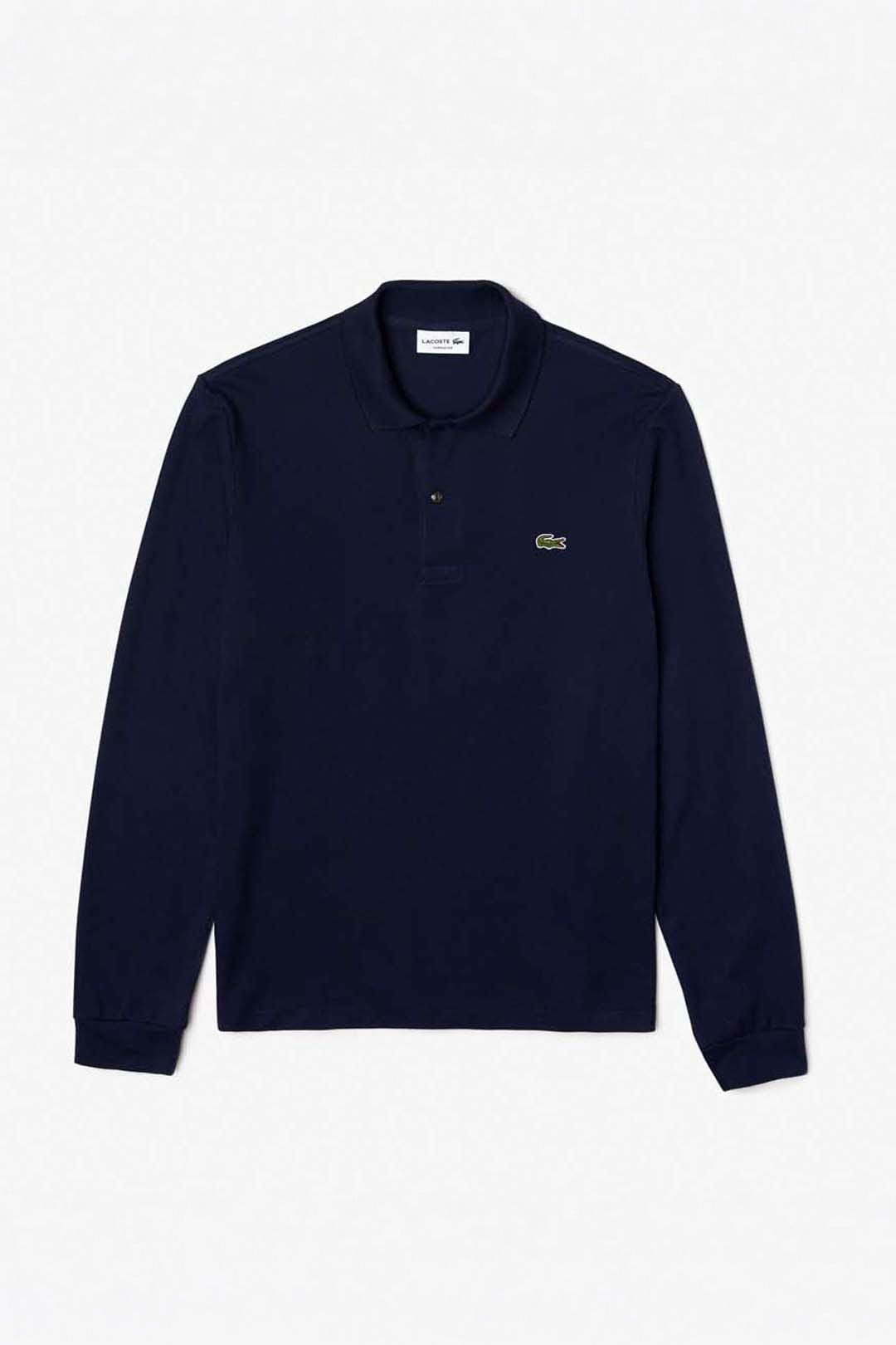 Lacoste Men's L1212 Long Sleeve Polo Shirt Navy Blue