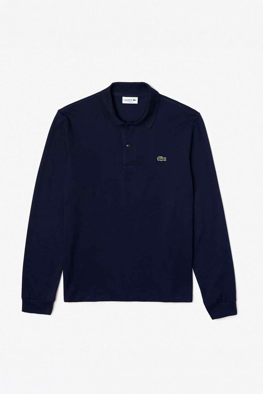 Lacoste Lacoste Men's L1212 Long Sleeve Polo Shirt Navy Blue