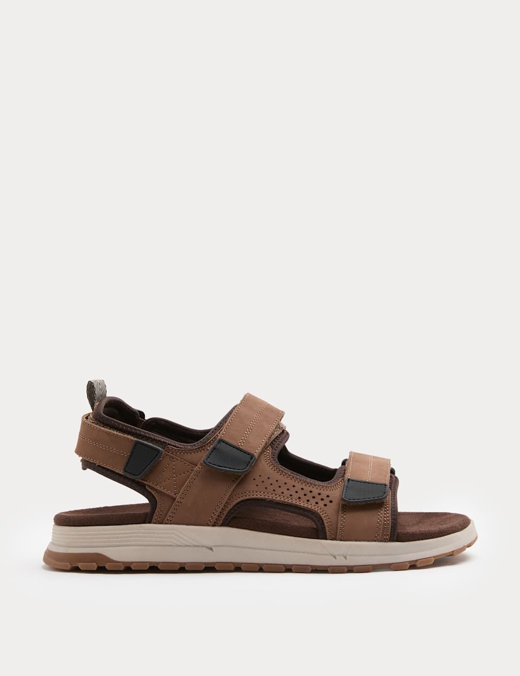 Marks & Spencer M&S Tan Nubuck Riptape Sandals