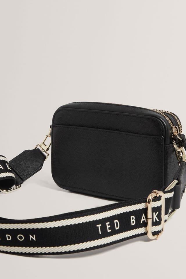 Ted Baker Ted Baker Women's Linzie Webbing Leather Small Crossbody Camera Black - 2