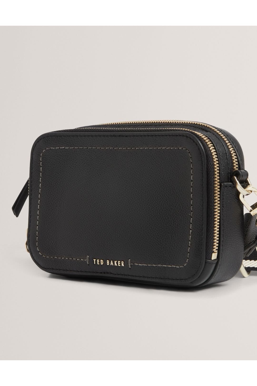 Ted Baker Ted Baker Women's Linzie Webbing Leather Small Crossbody Camera Black - 4