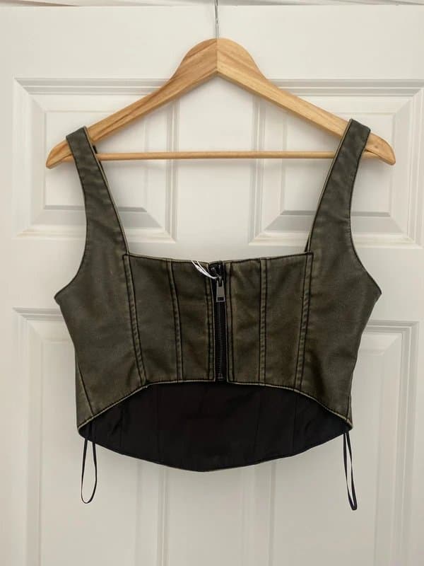 Bershka Faux leather crop top