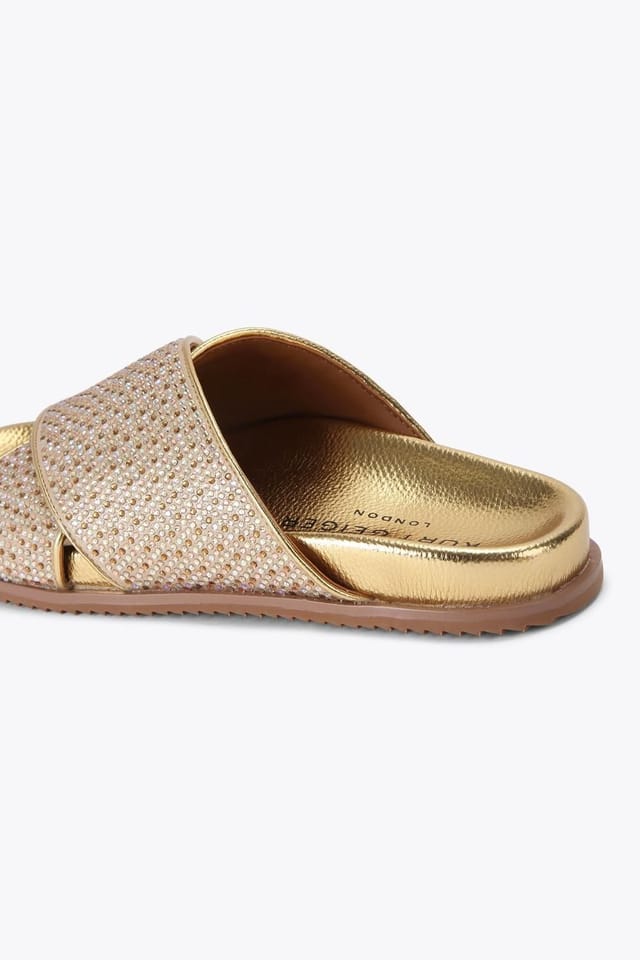 Kurt Geiger London Kurt Geiger London Women's 'Fabric Footbed Sandal' Fabric Sandals in Gold - 3