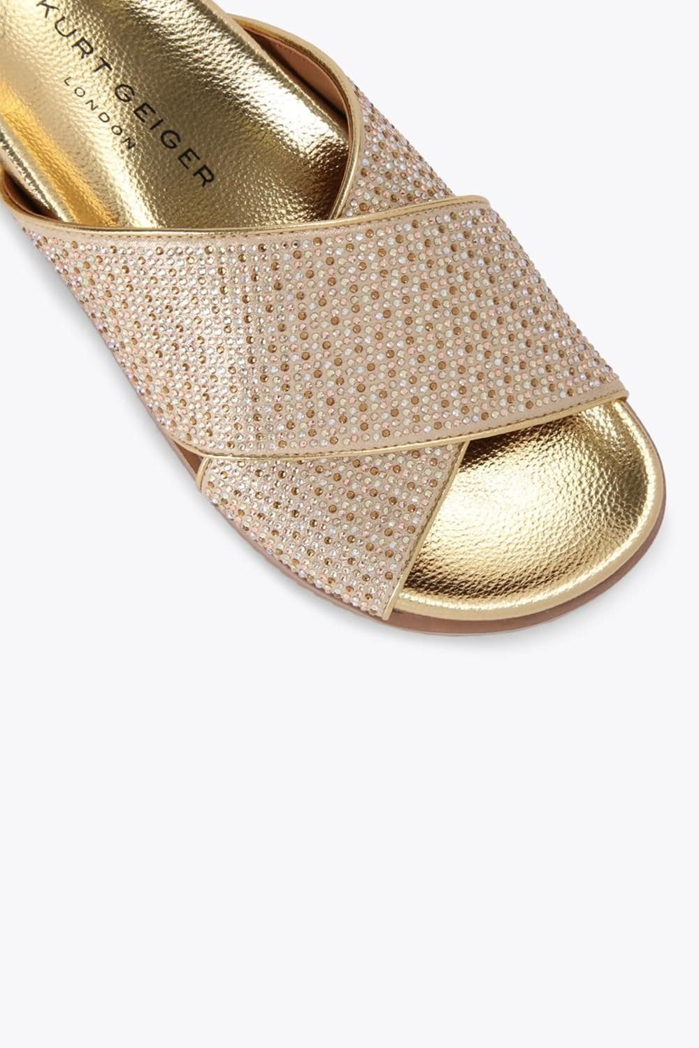 Kurt Geiger London Kurt Geiger London Women's 'Fabric Footbed Sandal' Fabric Sandals in Gold - 4
